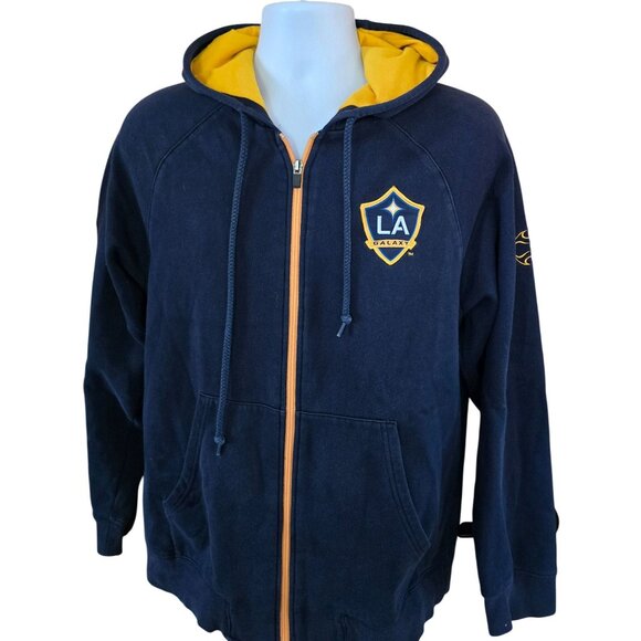 Adidas LA Galaxy Navy & Gold Hoodie Sweatshirt M MLS soccer football - Picture 3 of 8
